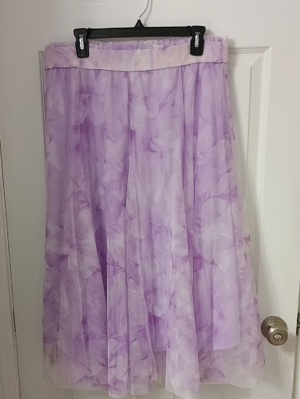 Cato Lavender Floral A-Line Skirt